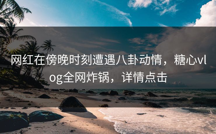 网红在傍晚时刻遭遇八卦动情，糖心vlog全网炸锅，详情点击