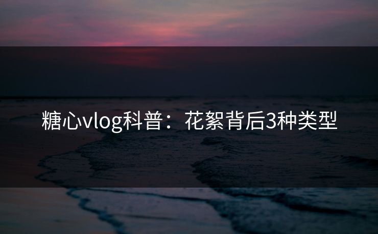 糖心vlog科普：花絮背后3种类型